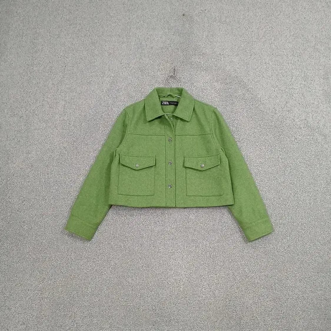 자라 라이트 그린 크롭 울 자켓 L 상품이미지1