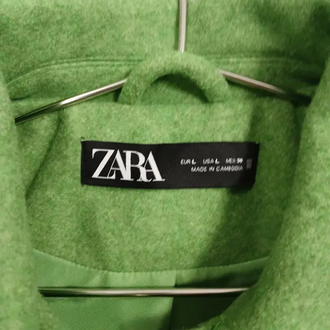 자라 라이트 그린 크롭 울 자켓 L 상품이미지3