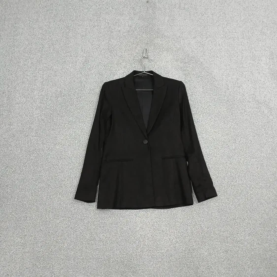띠어리 블랙 원버튼 여성 클래식 정장 블레이저 자켓 80-64-160 상품이미지1