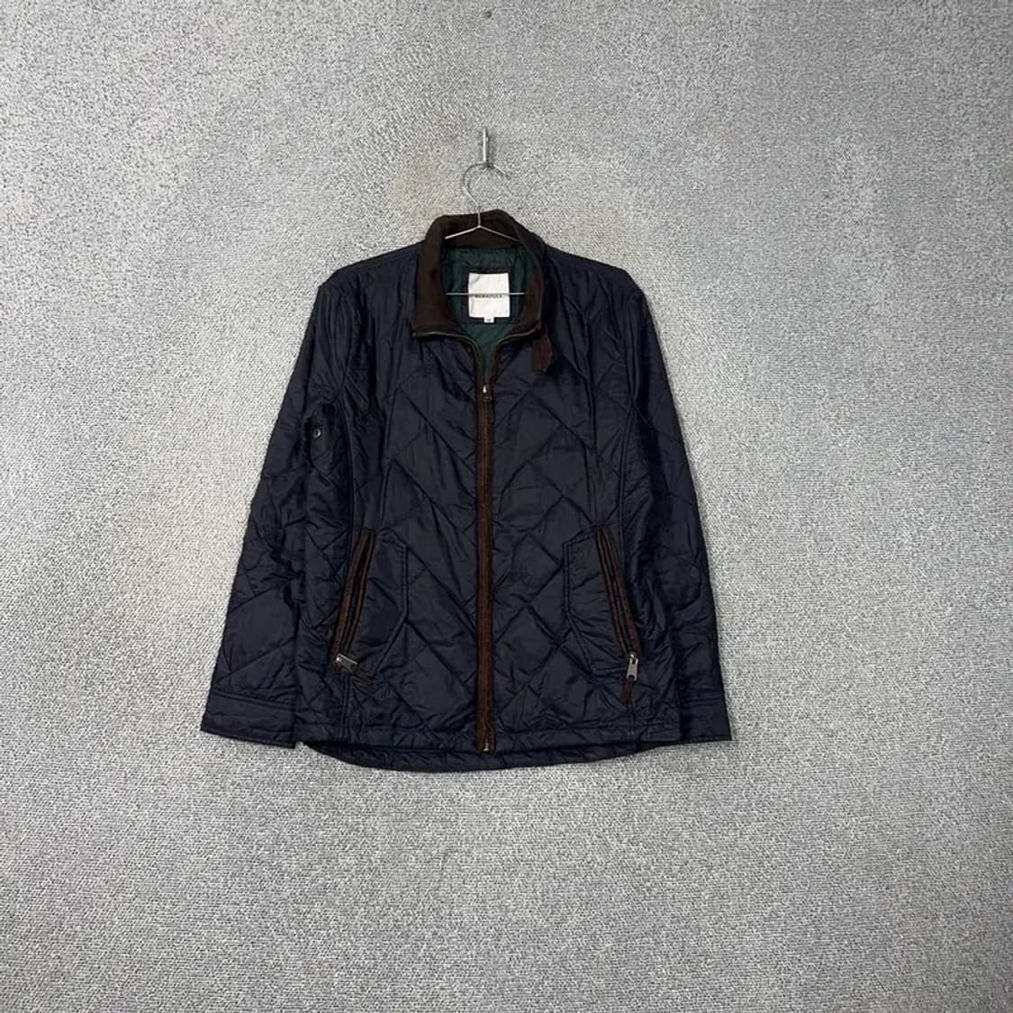 빈폴 네이비 남성 퀄팅 레더 포인트 자켓 100 상품이미지1