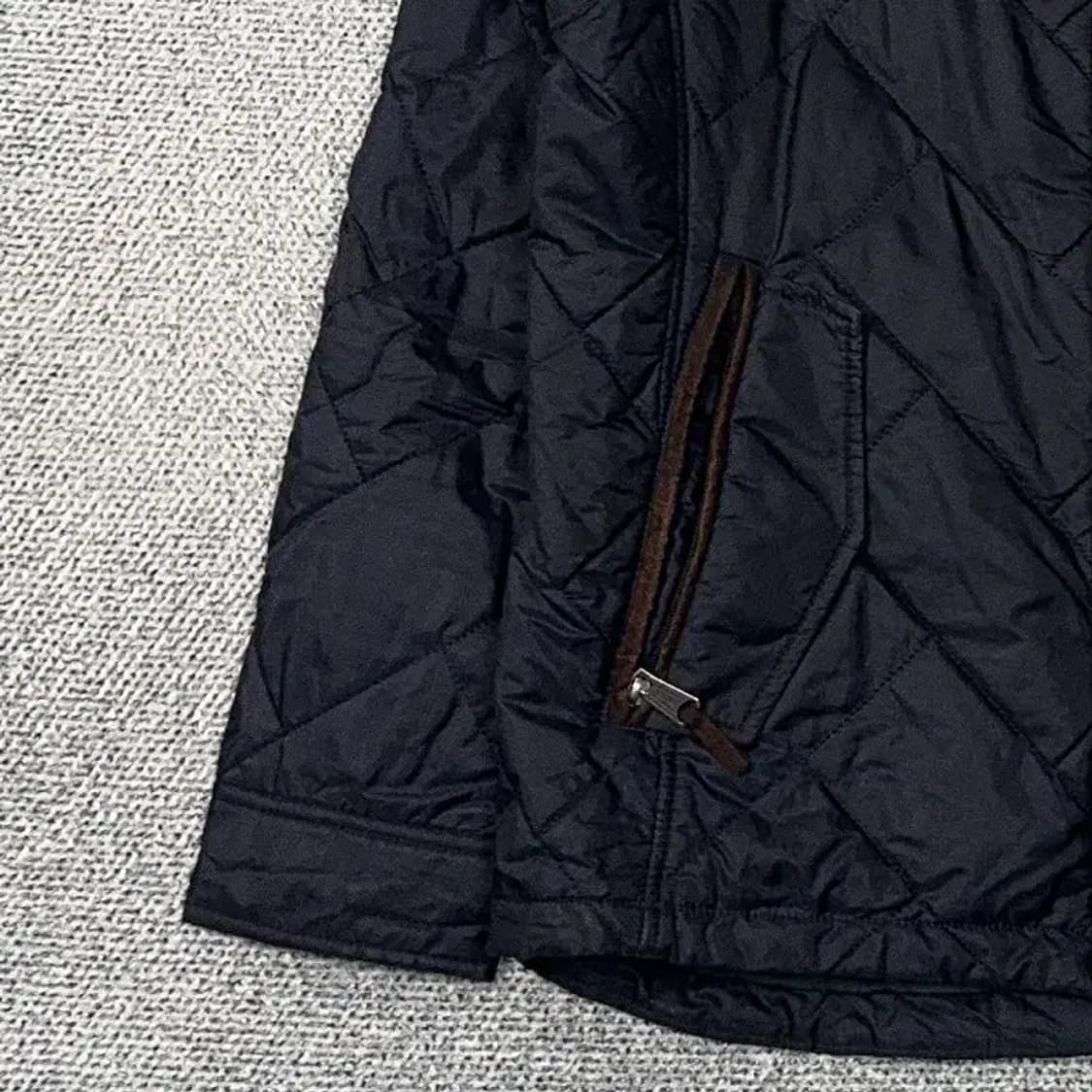 빈폴 네이비 남성 퀄팅 레더 포인트 자켓 100 상품이미지3