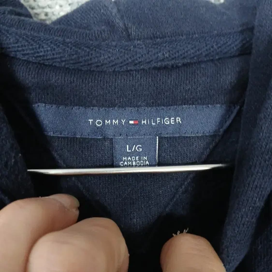 타미힐피거 스펠 로고 네이비 후드티 L 상품이미지3