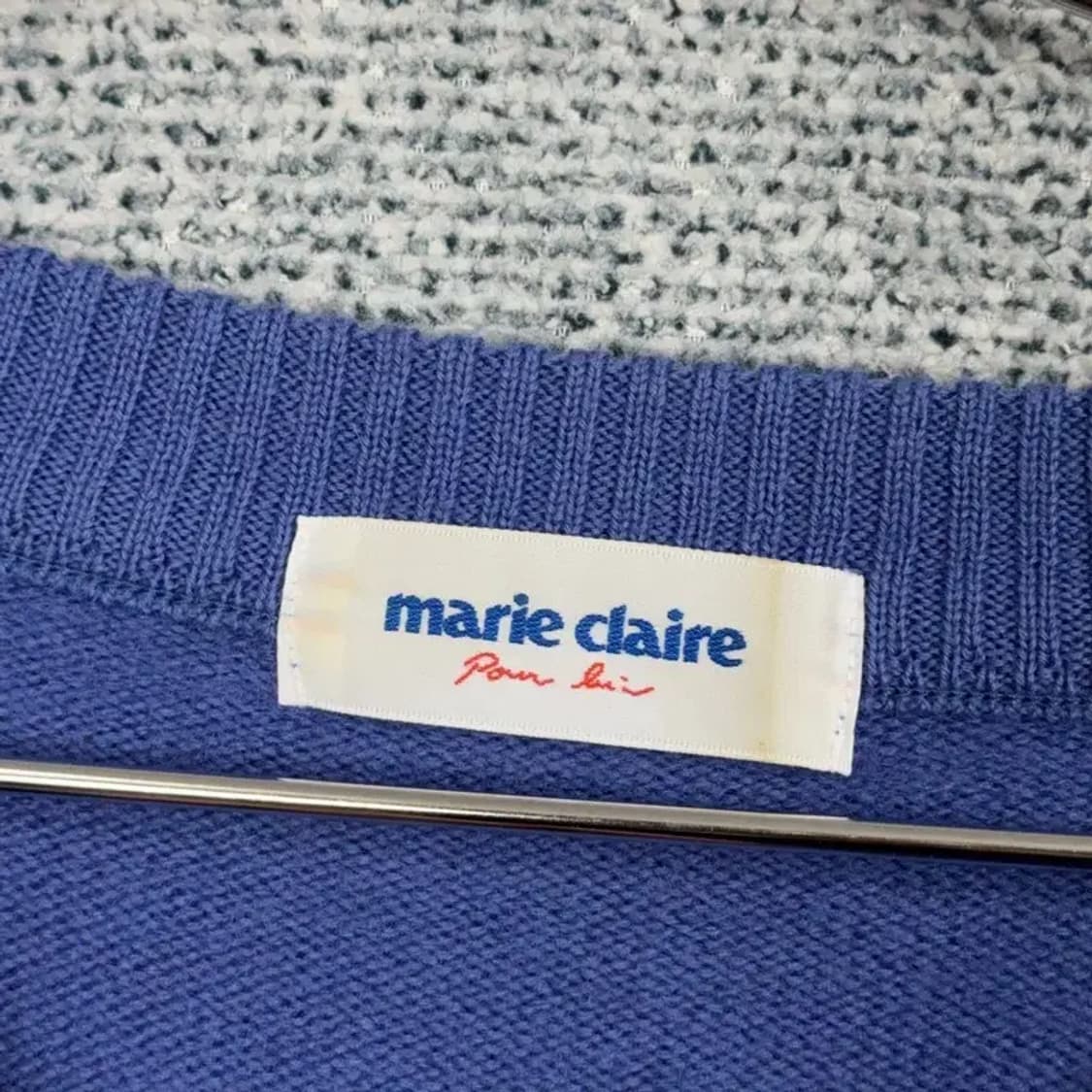 마리끌레르 프린팅 네이비 니트 FREE 상품이미지3