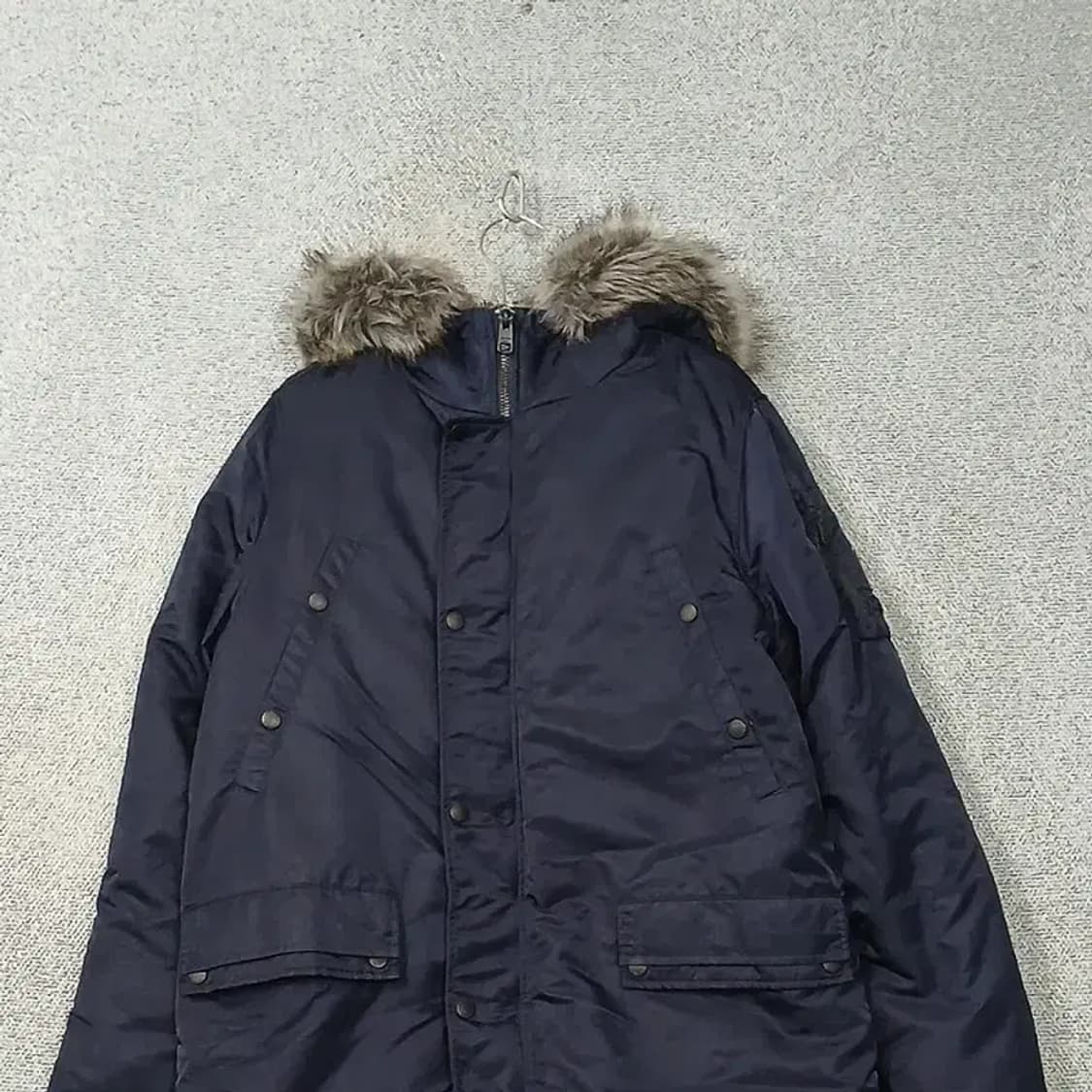 캘빈클라인 네이비 쿼드포켓 다운 파카 롱 패딩 L 상품이미지3