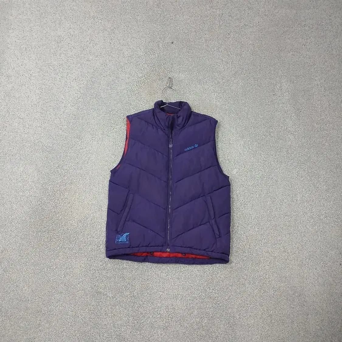 아디다스 흑탭 퍼플 로고 패딩 조끼 100 상품이미지1