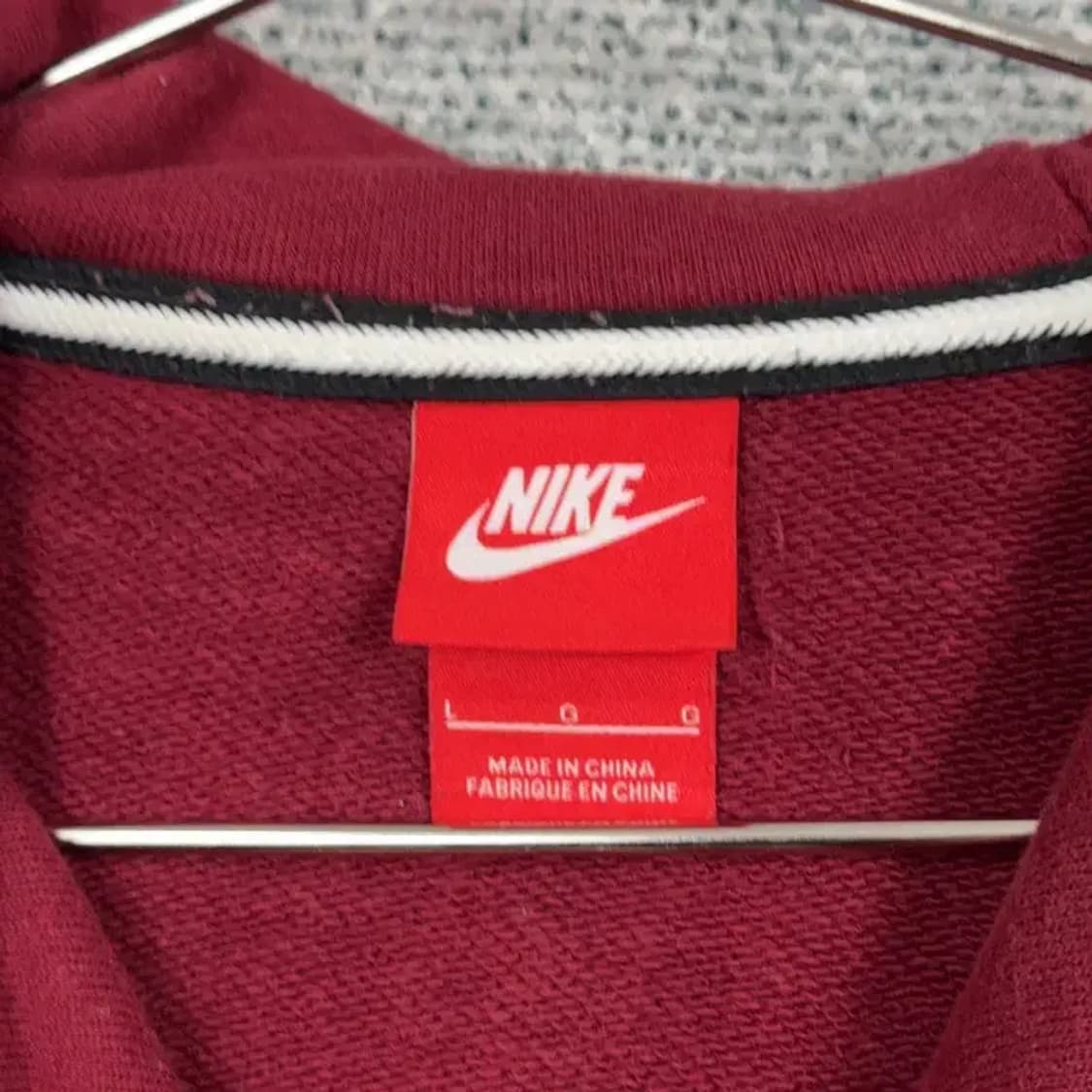 나이키 프린팅 버건디 로고 후드티 LG 상품이미지5