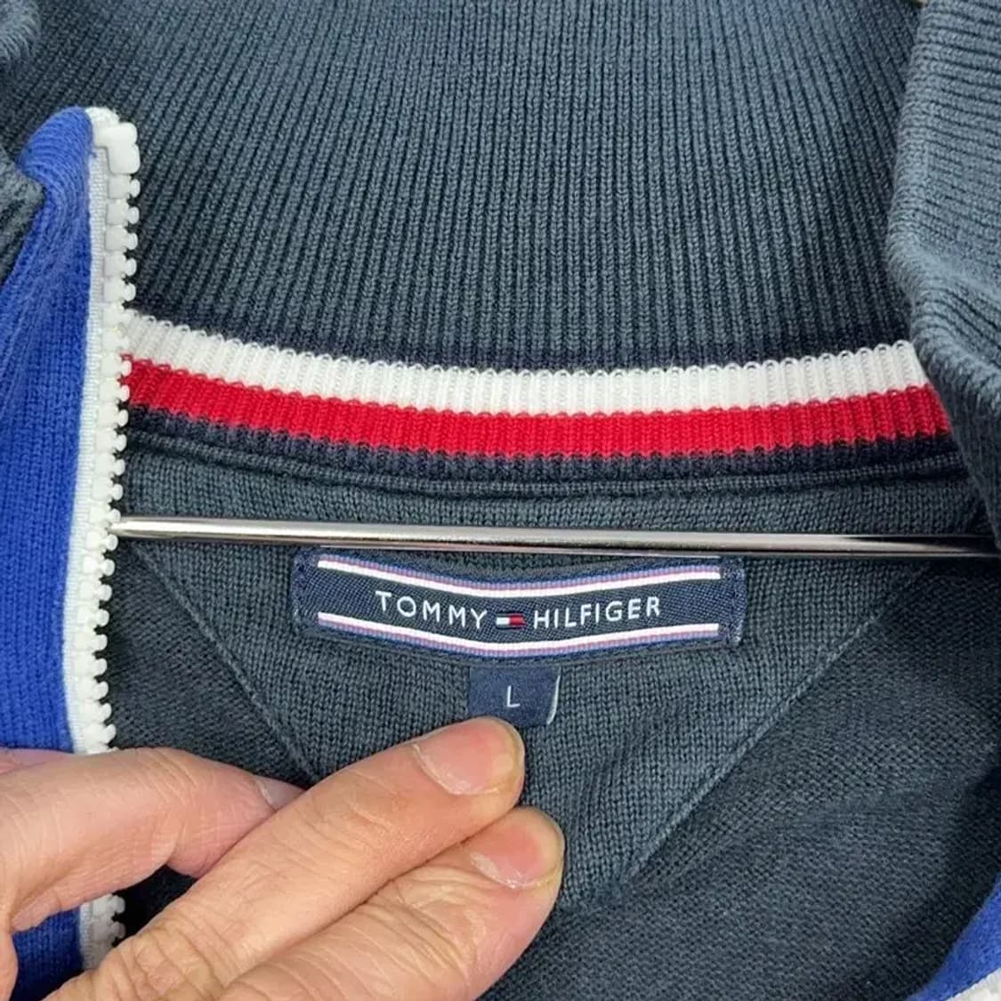 타미힐피거 캐주얼 네이비 코튼 집업 L 상품이미지5