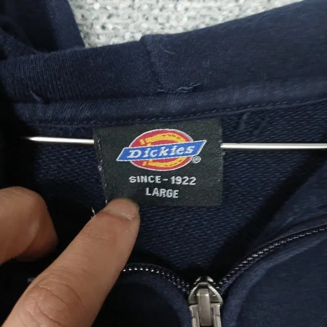 디키즈 네이비 로고 후드 집업 LARGE 상품이미지3