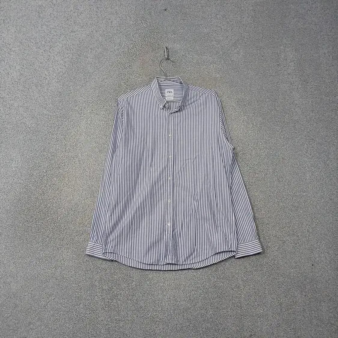 자라 스트라이프 블루 남성 셔츠 L 상품이미지1