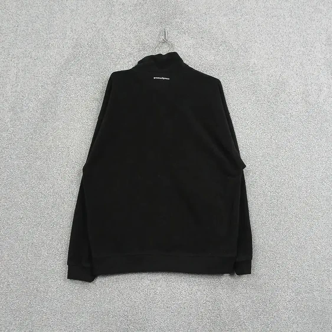 그루브라임 로고 블랙 반집업 기모 후리스 XL 상품이미지2