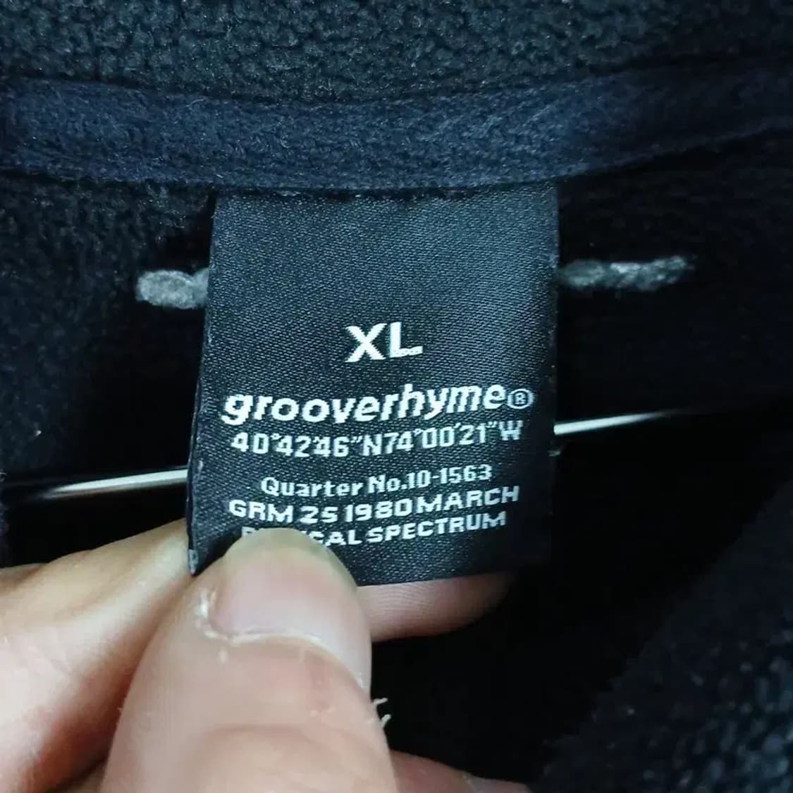 그루브라임 로고 블랙 반집업 기모 후리스 XL 상품이미지3