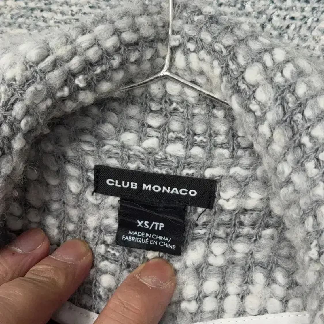 클럽모나코 그레이 배색 캐주얼 오버핏 니트 가디건 XS 상품이미지5