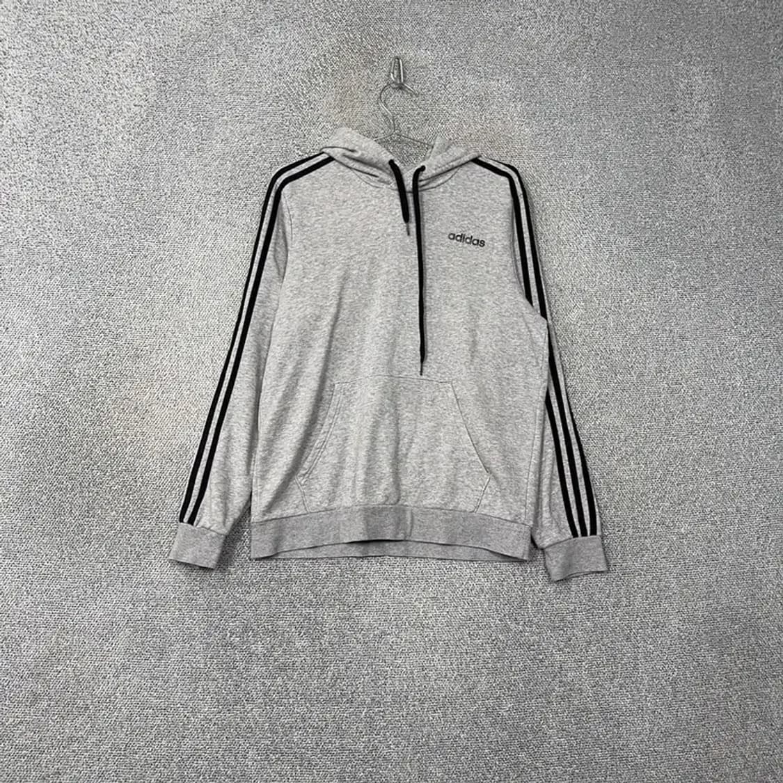 아디다스 스펠 로고 삼선 그레이 후드티 XL 상품이미지1