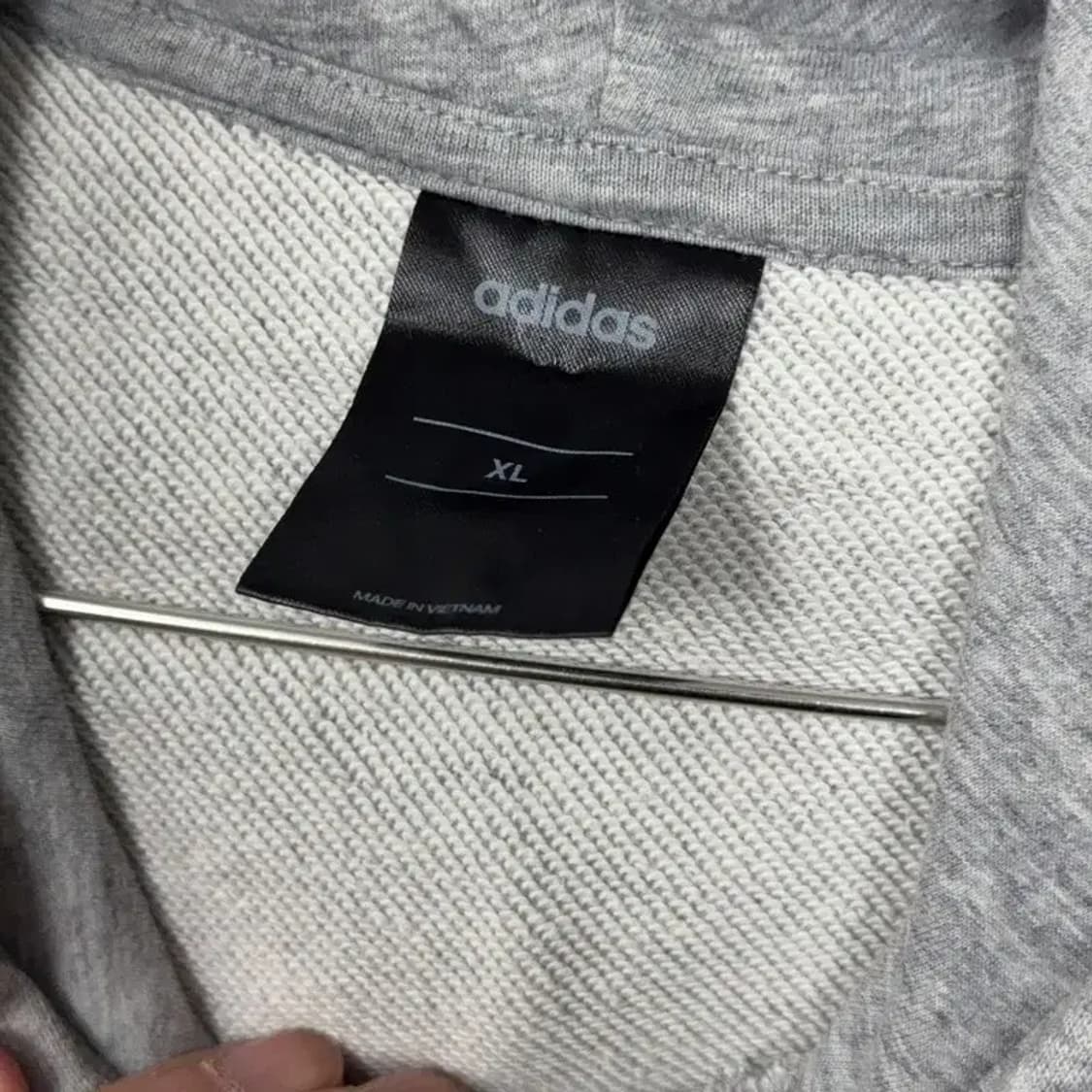 아디다스 스펠 로고 삼선 그레이 후드티 XL 상품이미지3