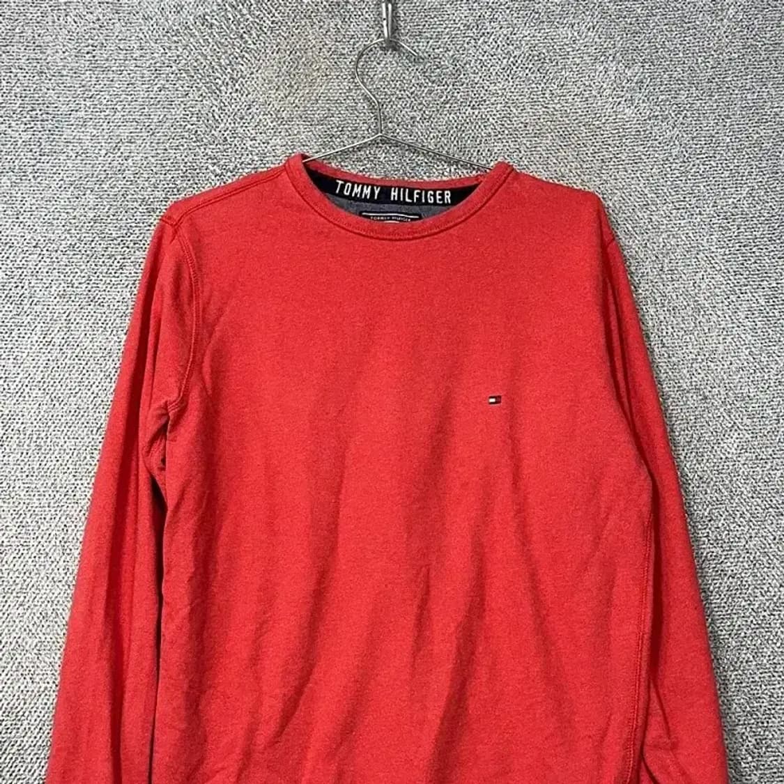 타미힐피거 스몰로고 레드 남성 맨투맨 M 상품이미지3