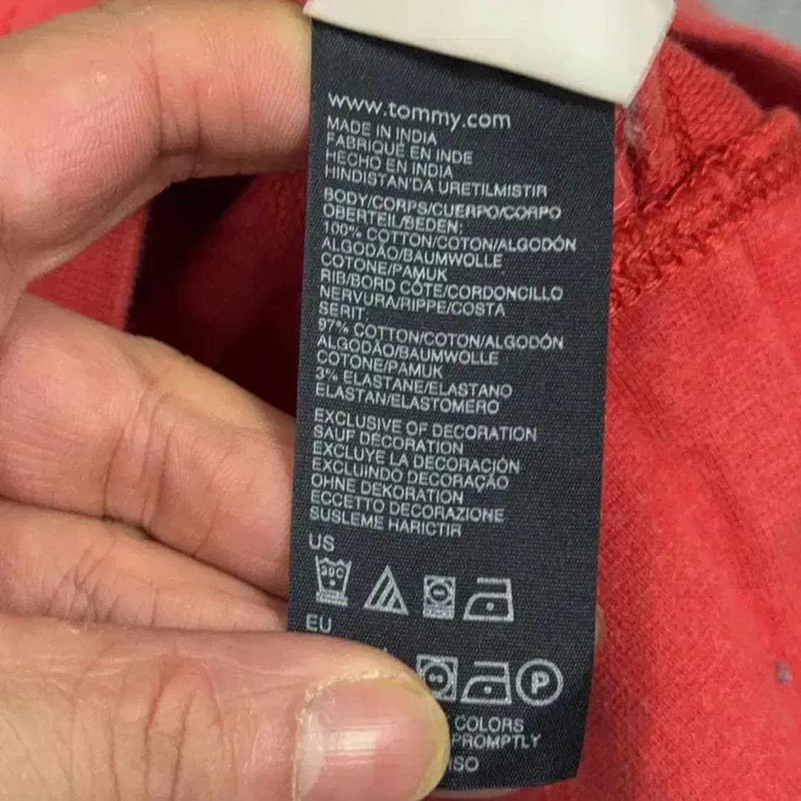 타미힐피거 스몰로고 레드 남성 맨투맨 M 상품이미지6