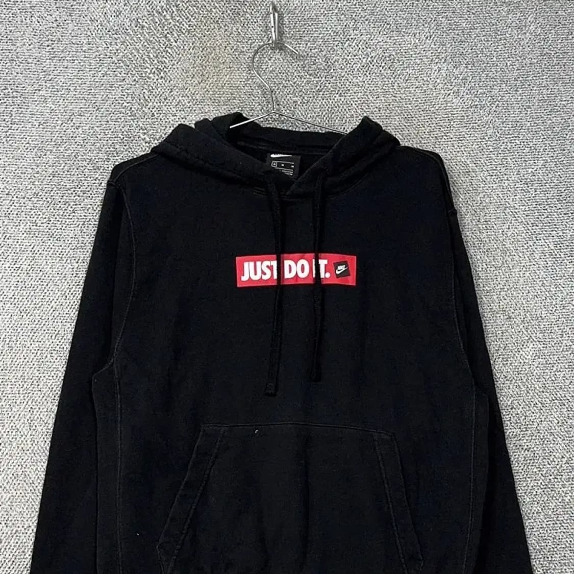 나이키 박스로고 프린팅 블랙 후드티 M 상품이미지3