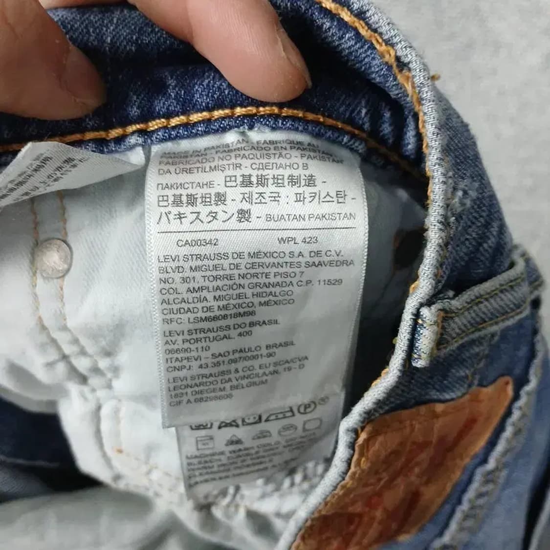리바이스 502 연청 데님 워싱 청바지 32 32 상품이미지4