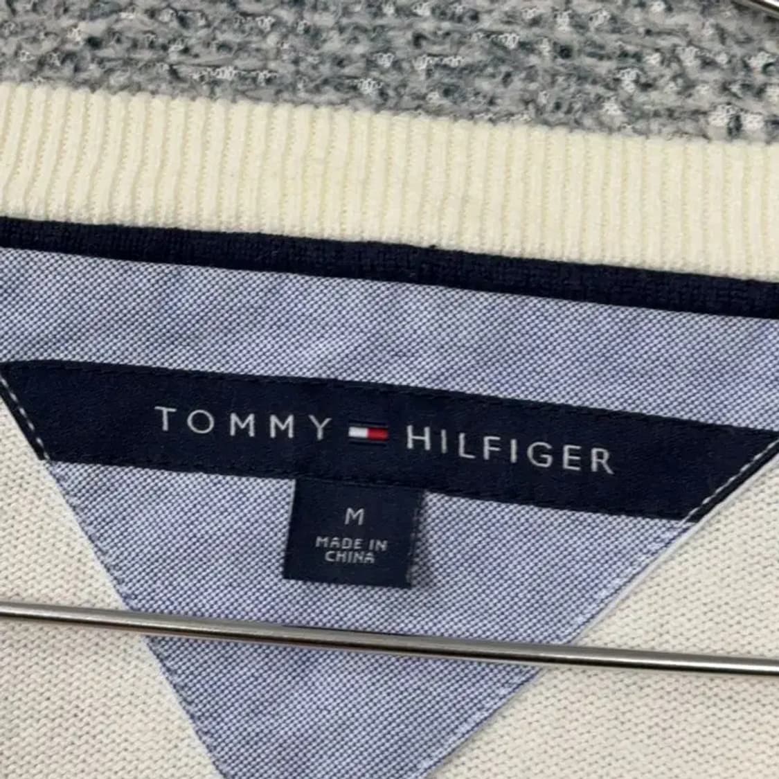 타미힐피거 화이트 로고 코튼 니트 M 상품이미지3