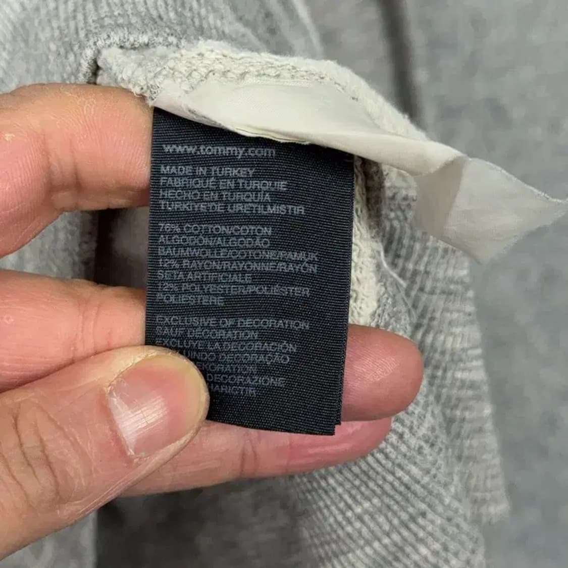 타미힐피거 그레이 배색 캐주얼 맨투맨 S 상품이미지4