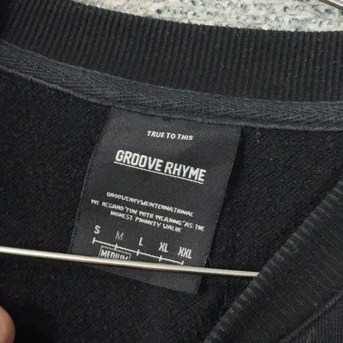 그루브라임 백프린팅 블랙 맨투맨 M 상품이미지3