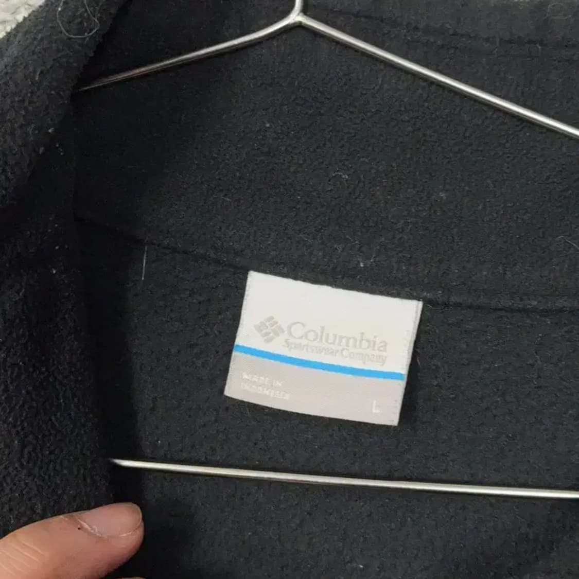 콜롬비아 로고 블랙 기모 후리스 집업 L 상품이미지3