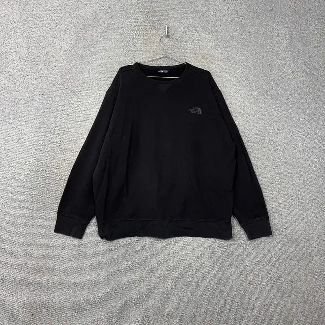 노스페이스 로고 블랙 기모 맨투맨 XXL 상품이미지1