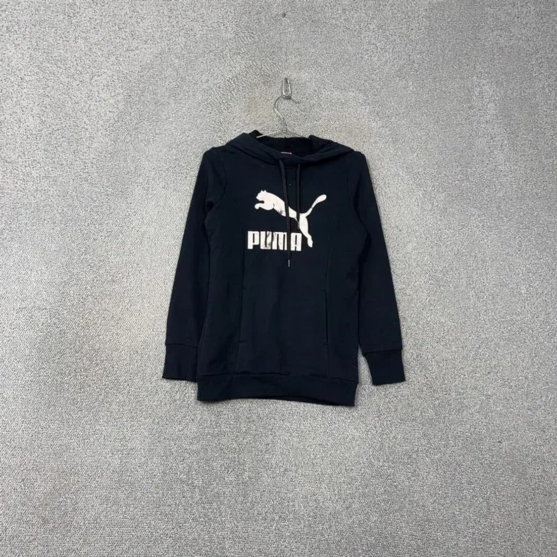 푸마 빅로고 프린팅 블랙 기모 후드티 S 상품이미지1
