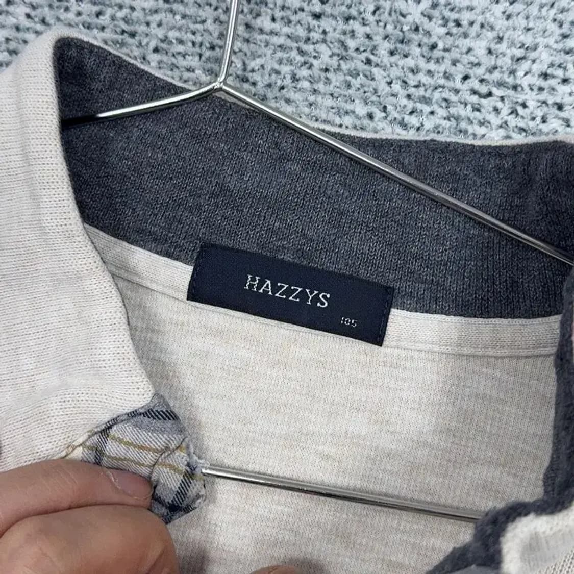 해지스 캐주얼 버튼 카라 크림 맨투맨 185 상품이미지3