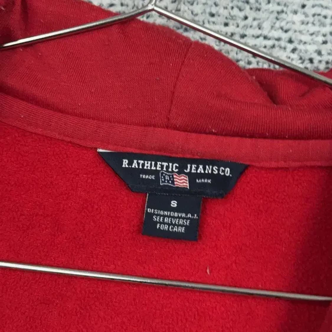 라틀래틱 베어 로고 레드 후드티 S 상품이미지5