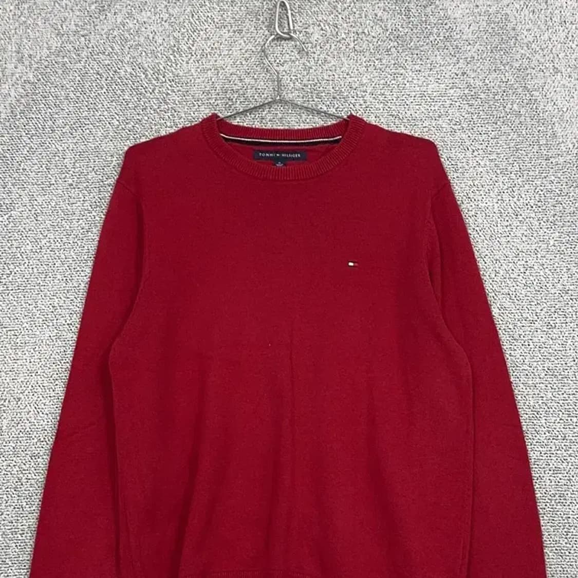 타미힐피거 레드 로고 캐주얼 코튼 니트 M 상품이미지3