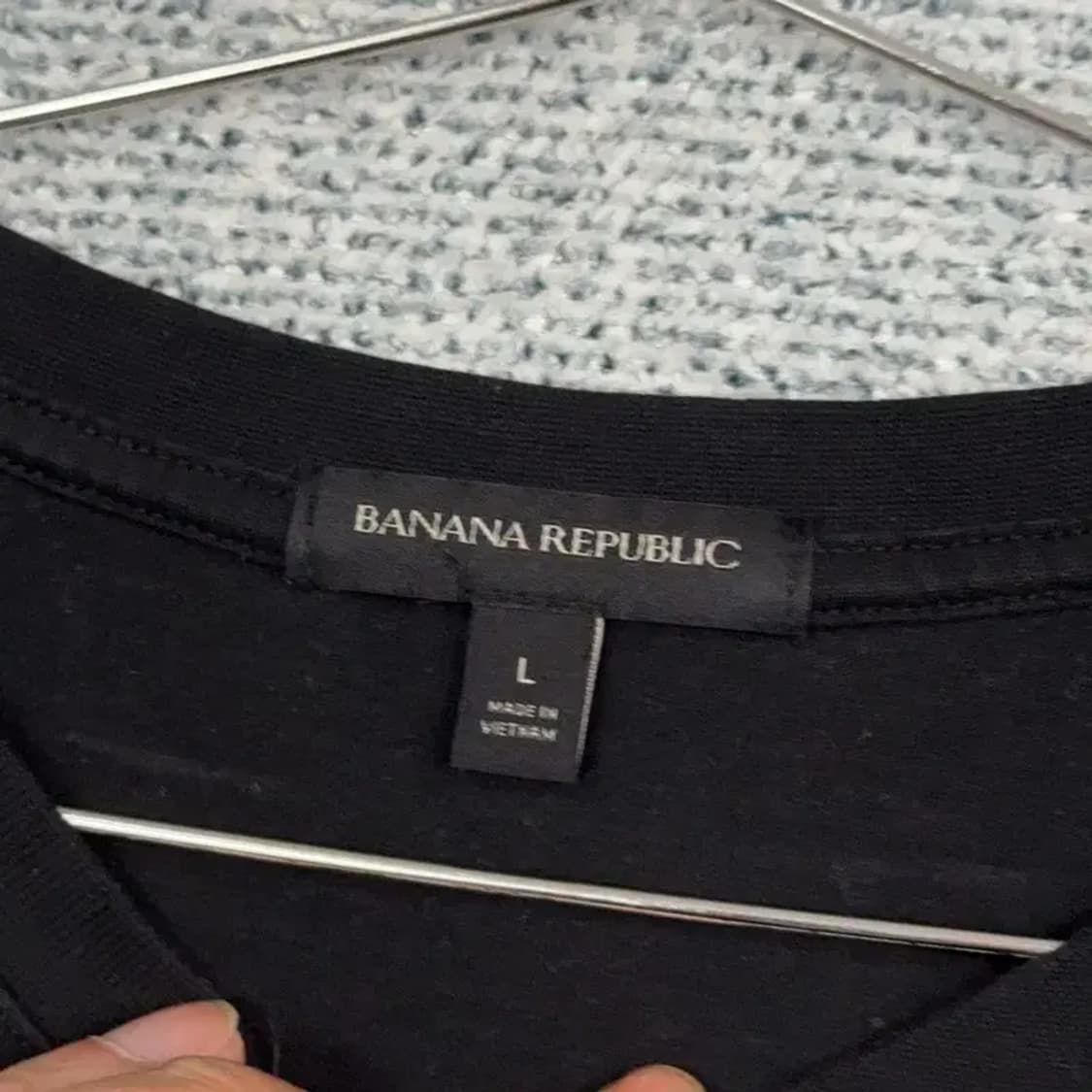 바나나리퍼블릭 로고 블랙 긴팔티 L 상품이미지3