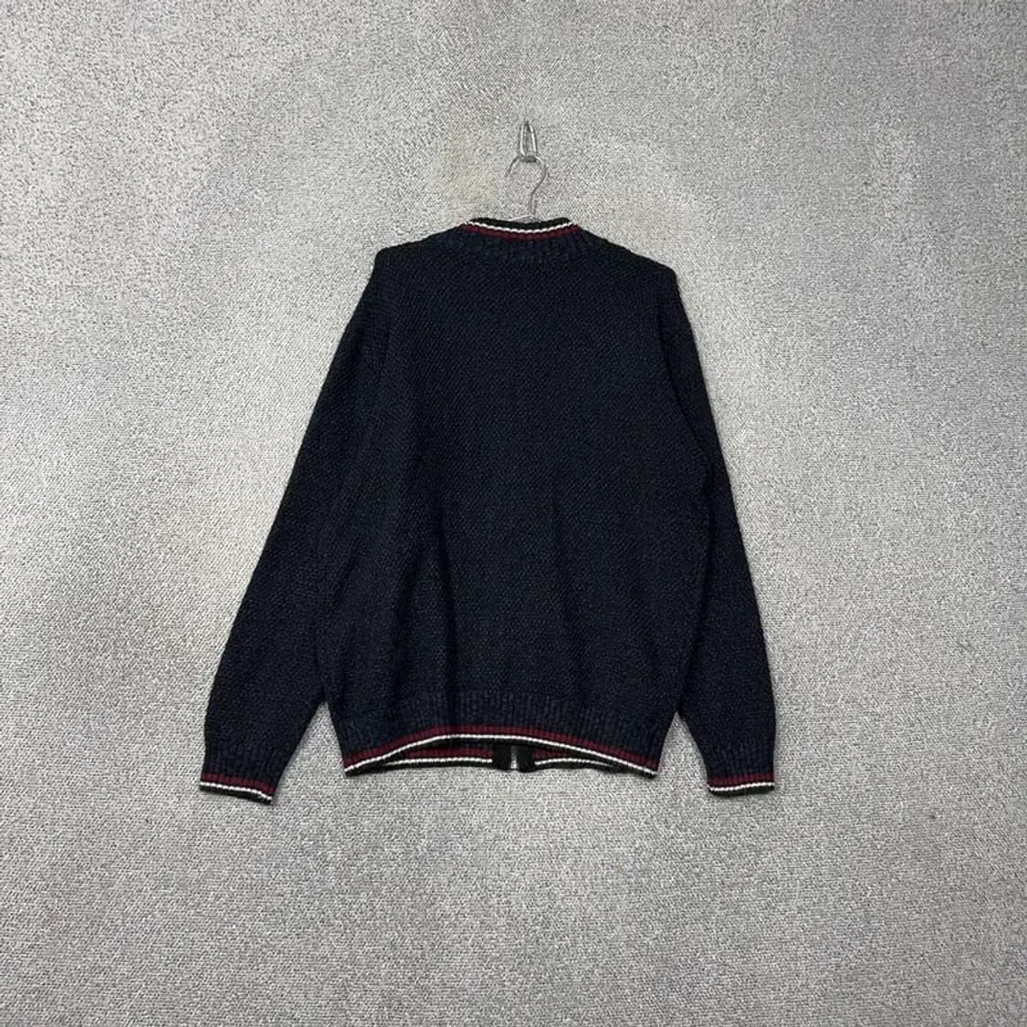 지프 네이비 배색 로고 캐주얼 니트 집업 XXL 상품이미지2