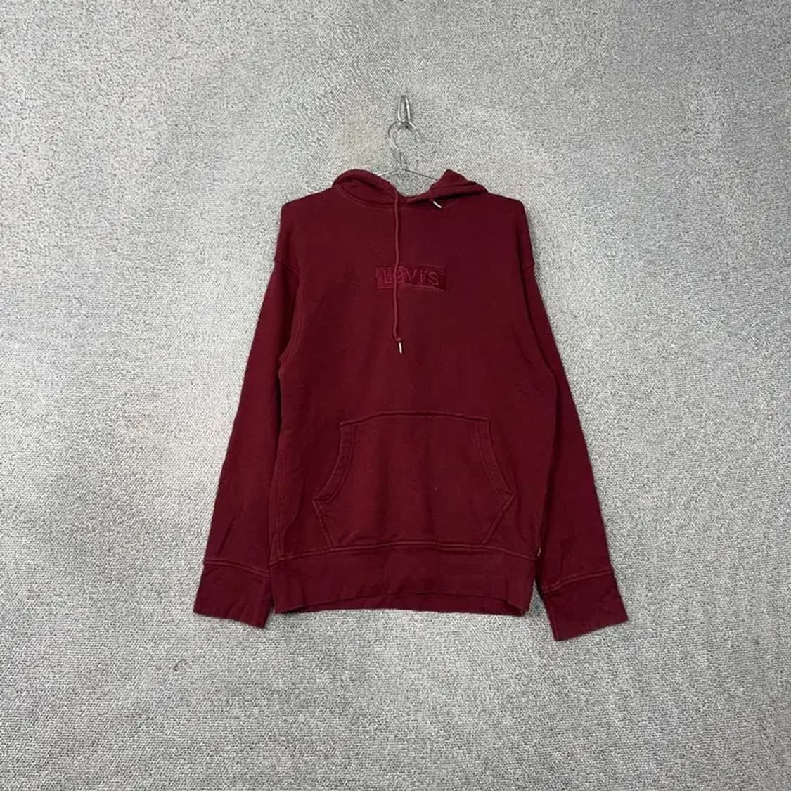 리바이스 박스로고 빈티지 버건디 오버핏 후드티 S 상품이미지1