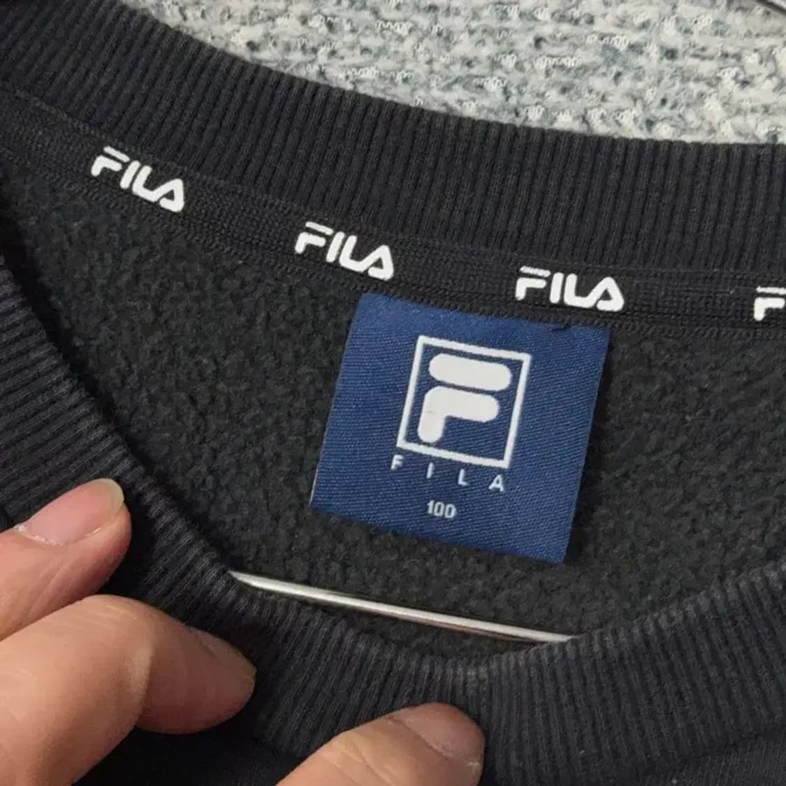 휠라 프린팅 블랙 맨투맨 100(L) 상품이미지5