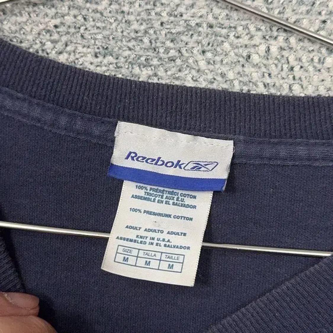 리복 프린팅 네이비 슬리브 긴팔티 M 상품이미지3