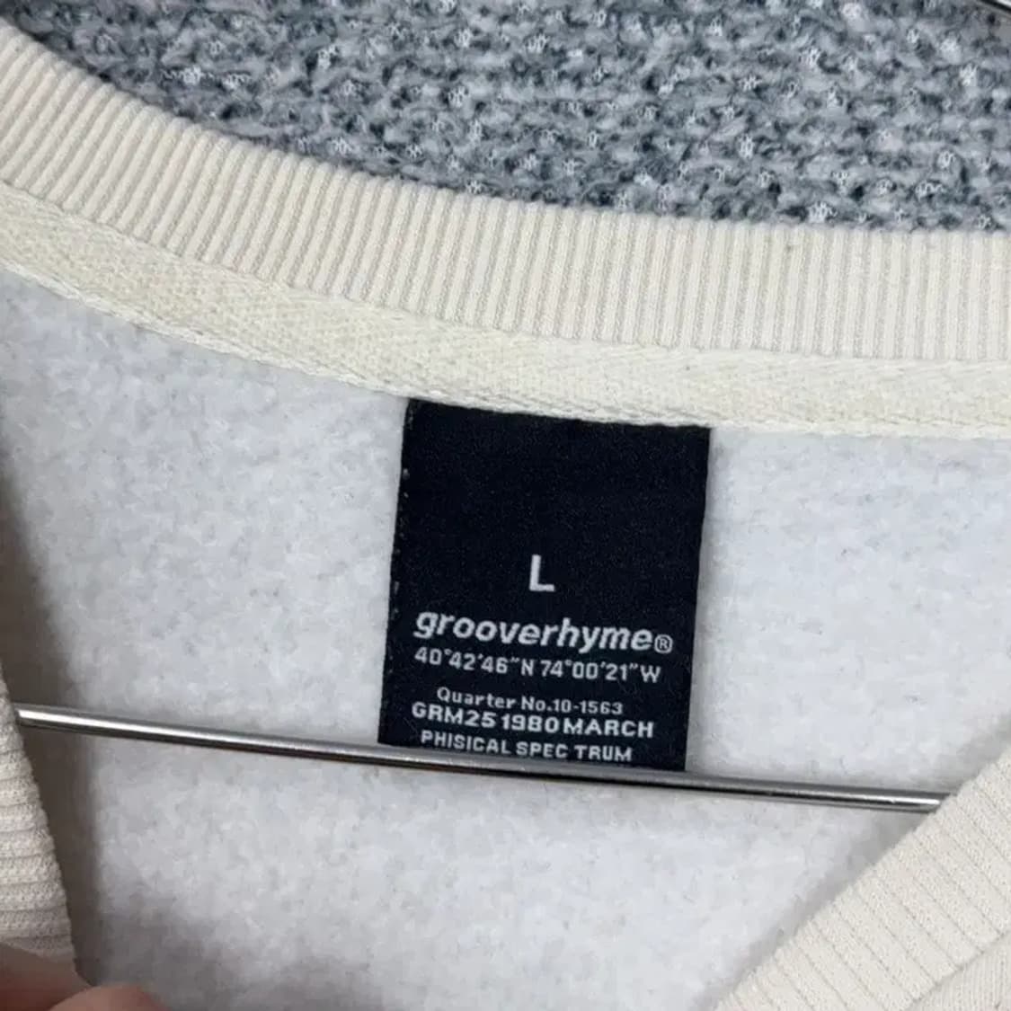 그루브라임 로고 크림 캐주얼 맨투맨 L 상품이미지3