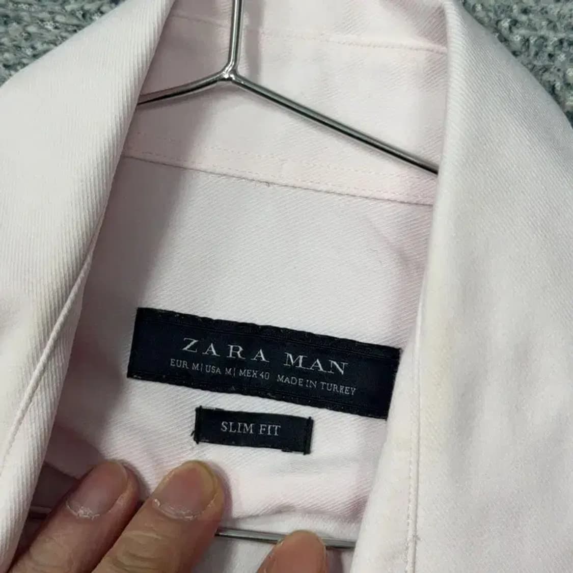 자라 맨 연핑크 남성 캐주얼 와이셔츠 M 상품이미지3