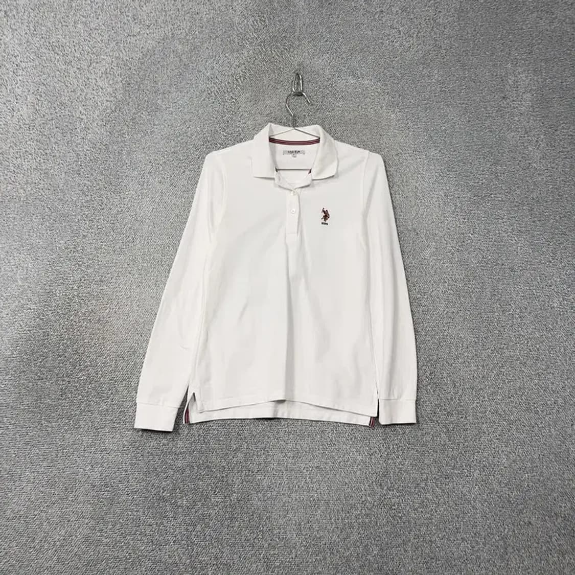 US폴로 아쎈 화이트 긴팔 카라티 M 상품이미지1