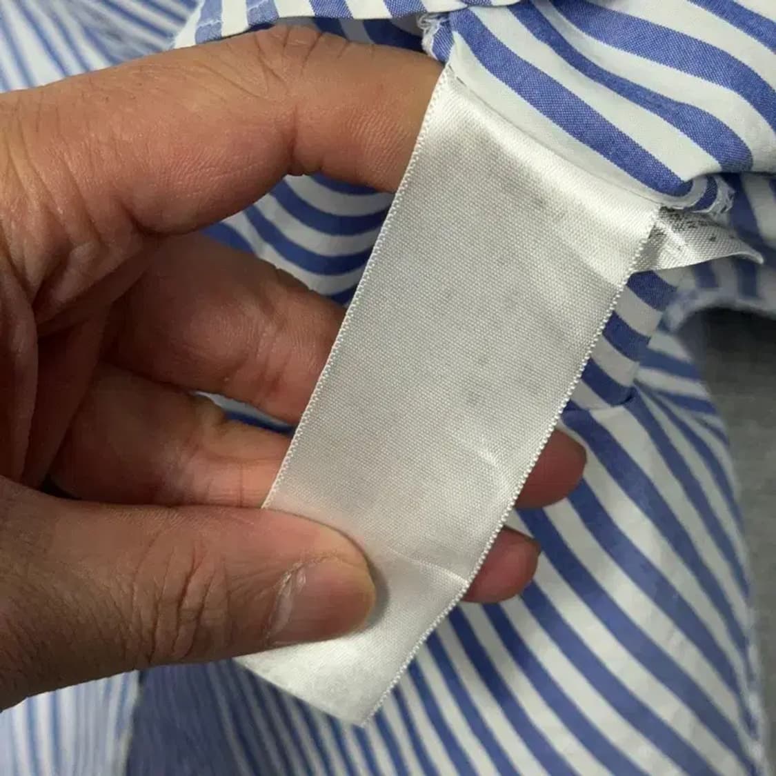 플라스틱아일랜드 블루 스트라이프 셔츠 블라우스 M 상품이미지4