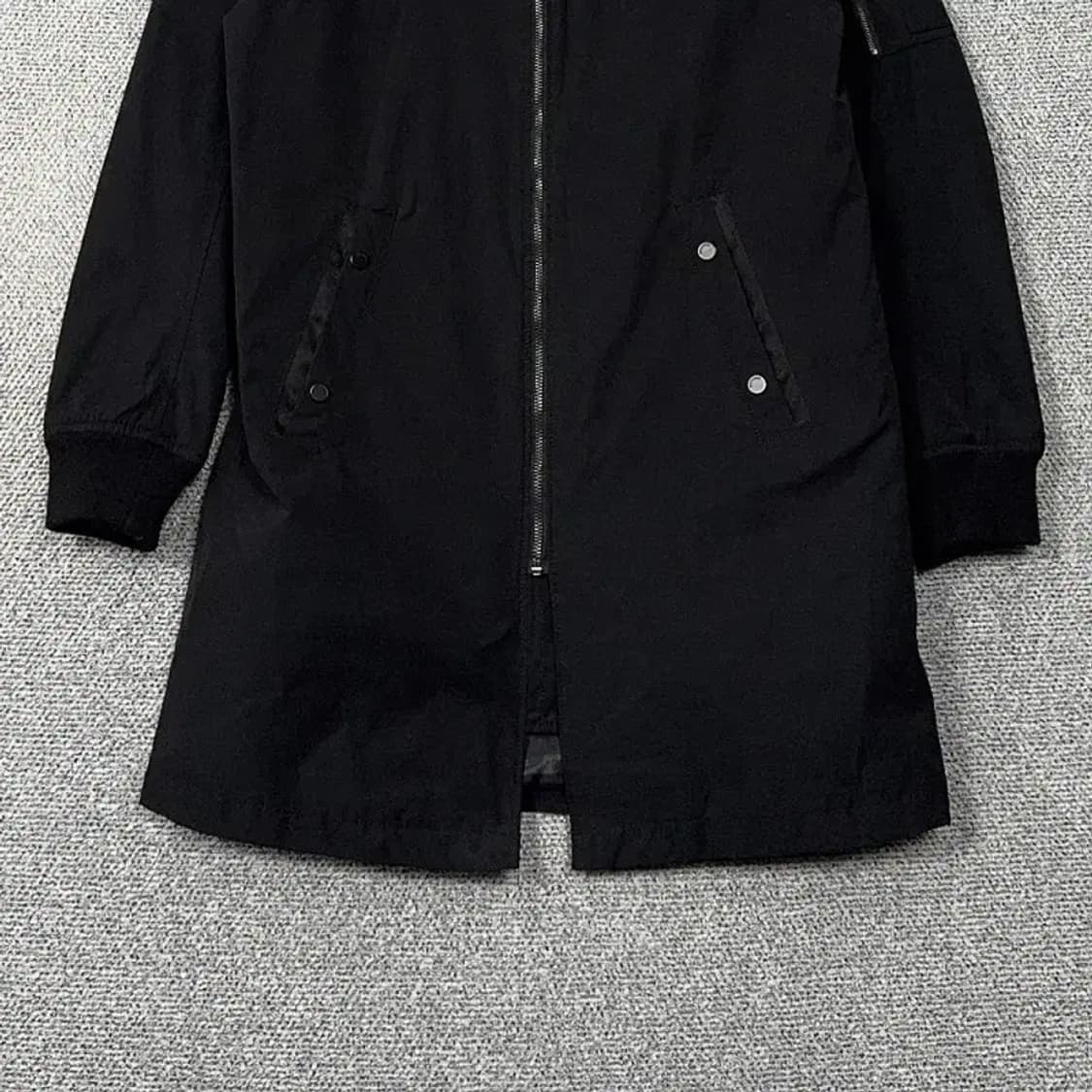 버커루 블랙 로고 여성 빈티지 롱 블루종 자켓 S 상품이미지4