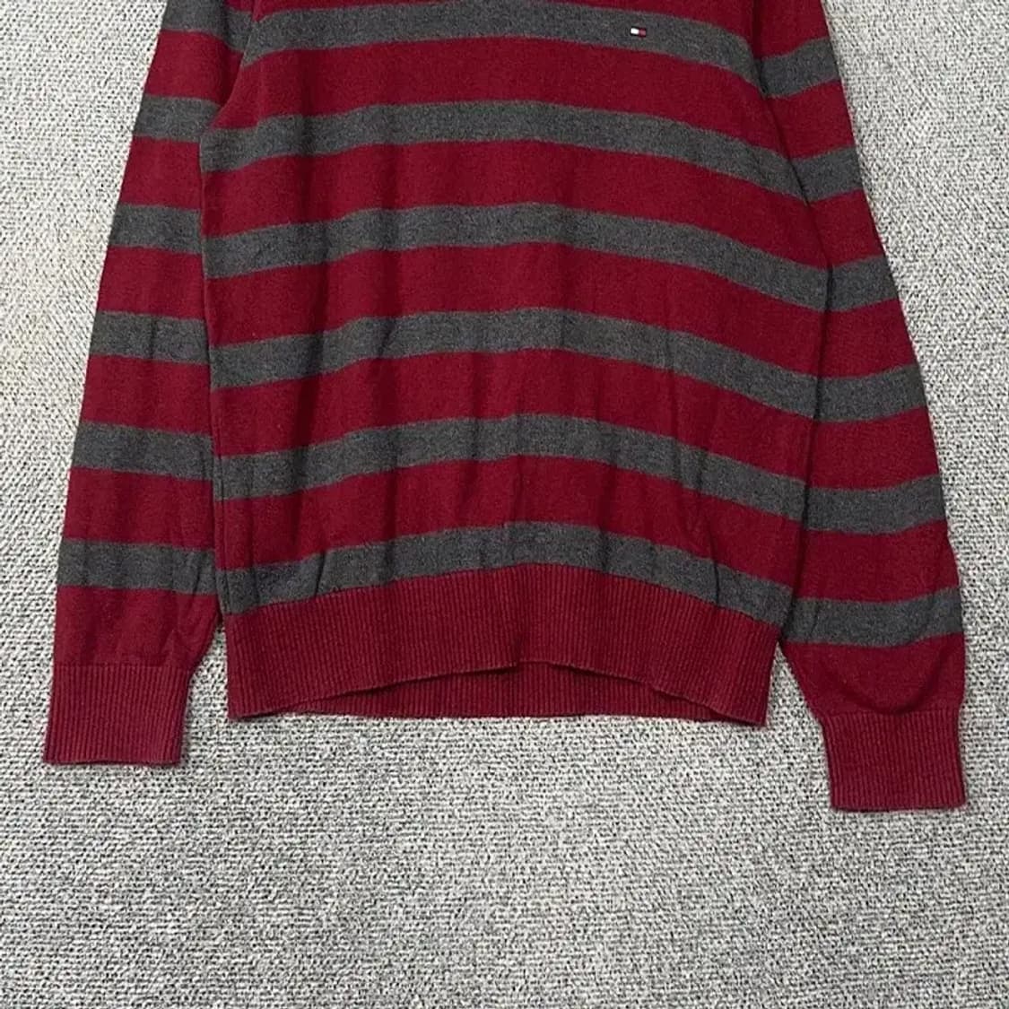 타미힐피거 스트라이프 레드 로고 코튼 니트 S 상품이미지4