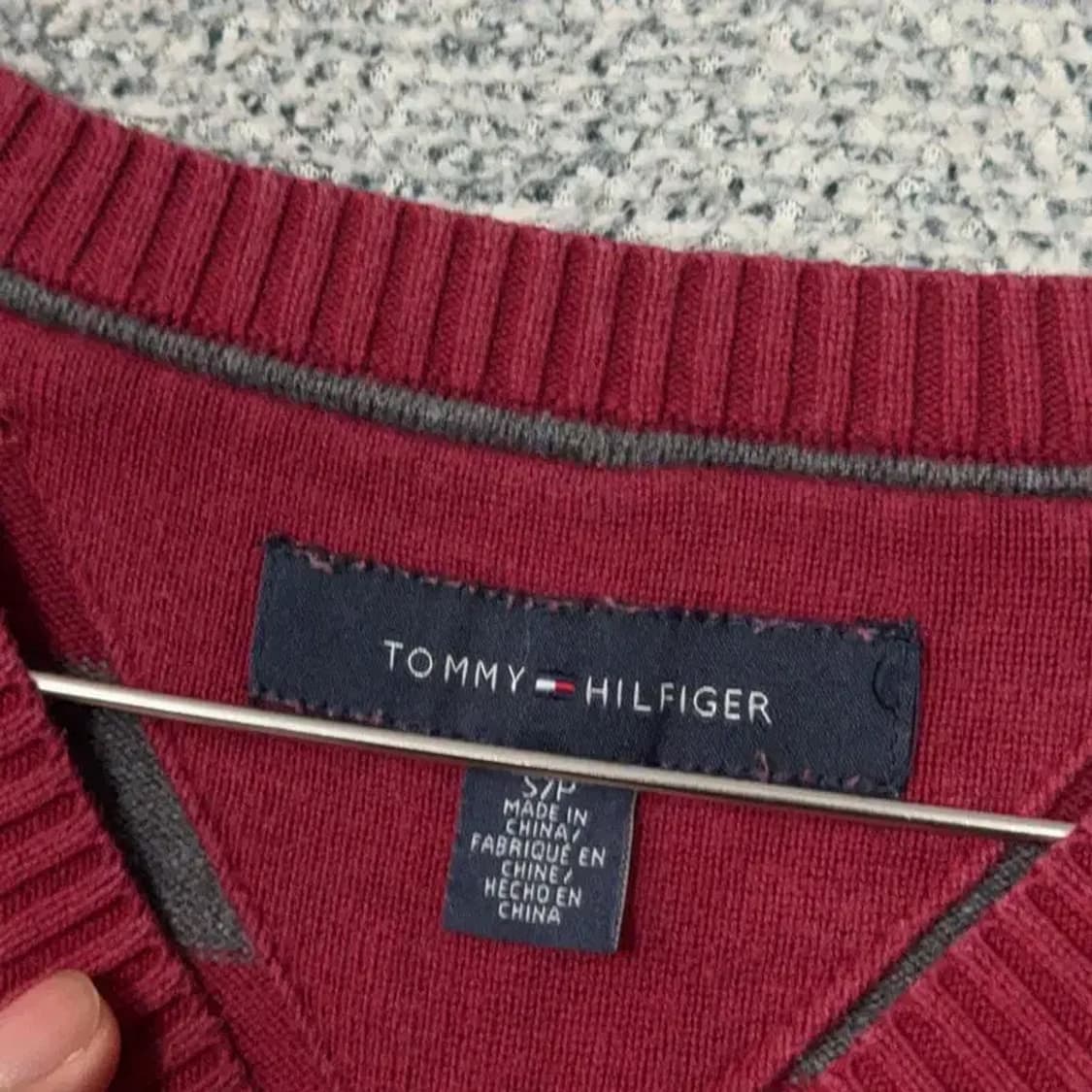 타미힐피거 스트라이프 레드 로고 코튼 니트 S 상품이미지5