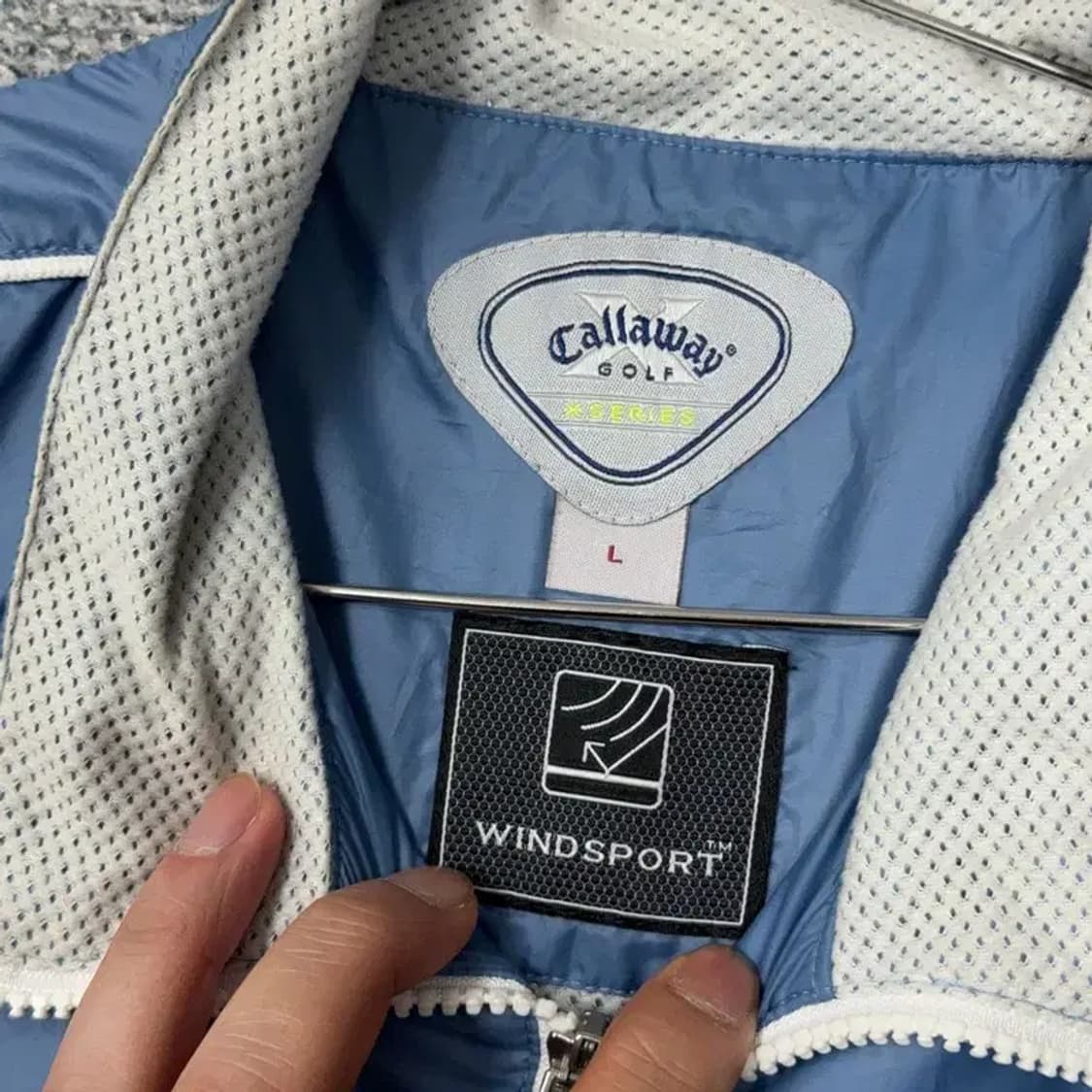 캘러웨이 블루 로고 남성 골프 바람막이 조끼 L 상품이미지5