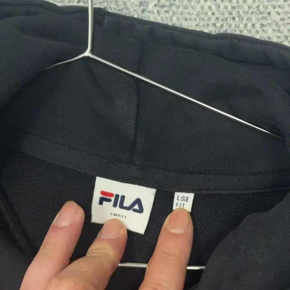 휠라 프린팅 블랙 후드티 SMALL 상품이미지4