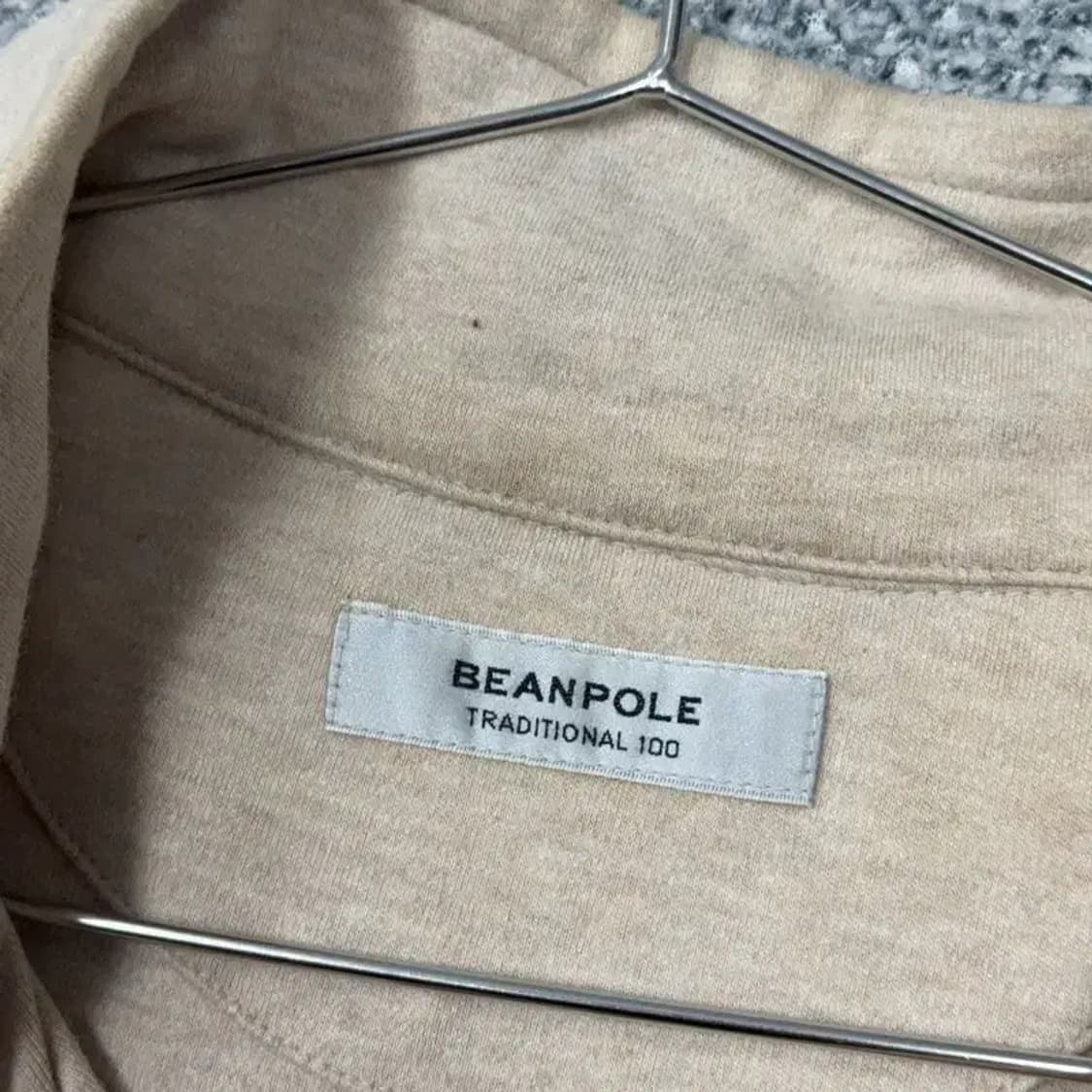 빈폴 로고 베이지 반집업 버튼 맨투맨 100 상품이미지3