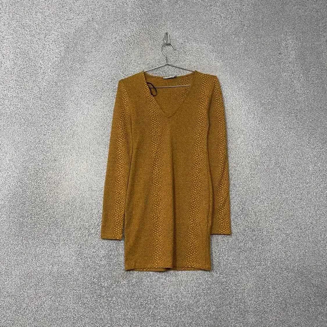 자라 뱀피 패턴 카멜 원피스 S 상품이미지1