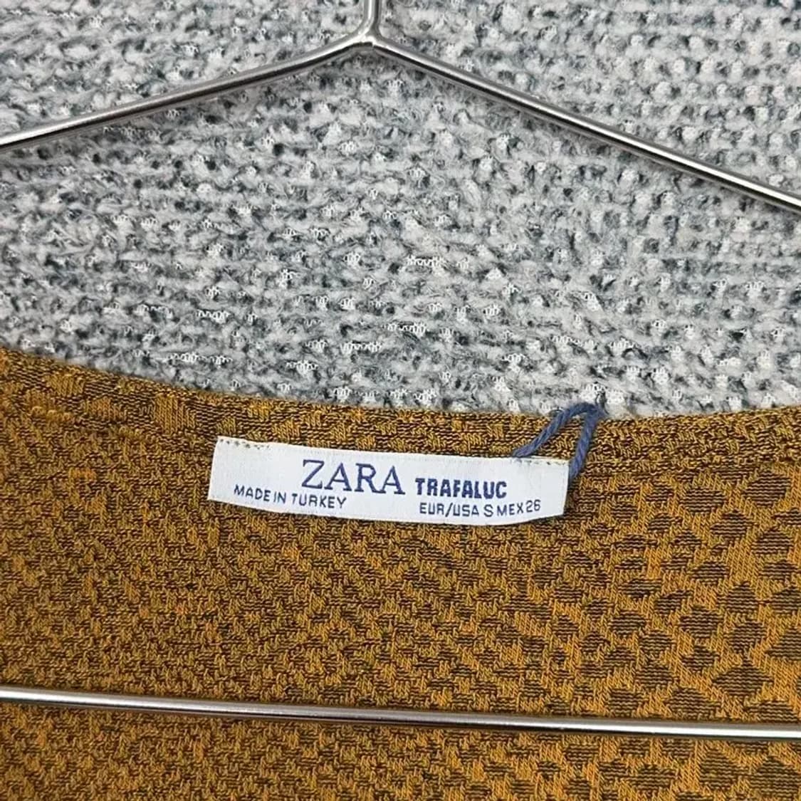 자라 뱀피 패턴 카멜 원피스 S 상품이미지5