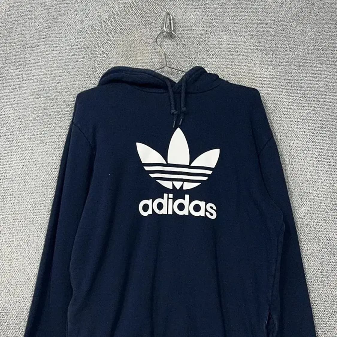 아디다스 프린팅 빅로고 남성 네이비 후드티 XL 상품이미지3