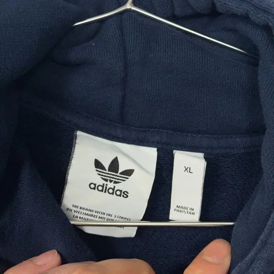 아디다스 프린팅 빅로고 남성 네이비 후드티 XL 상품이미지5